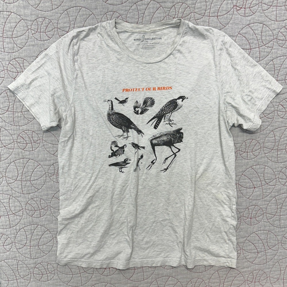 Bird Collective T-Shirt Gray Protect Our Birds Graphic / Mens XL